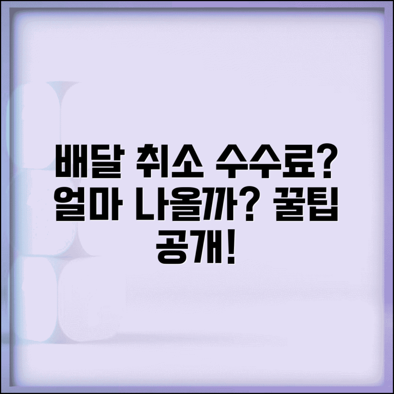 배달 취소 수수료 얼마인지 | 배달 주문 취소 시 수수료