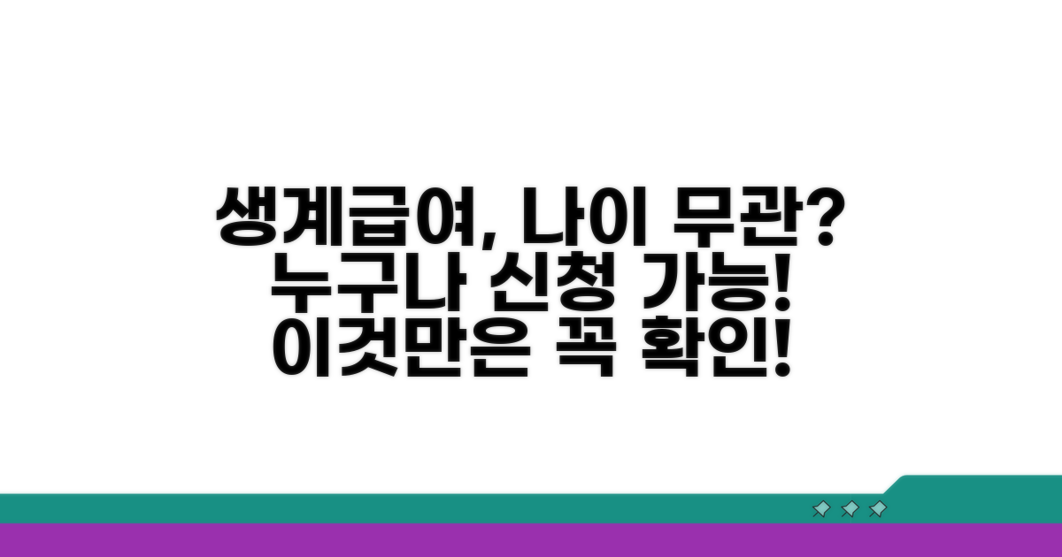 생계급여 신청, 나이 제한은 정말 없을까?