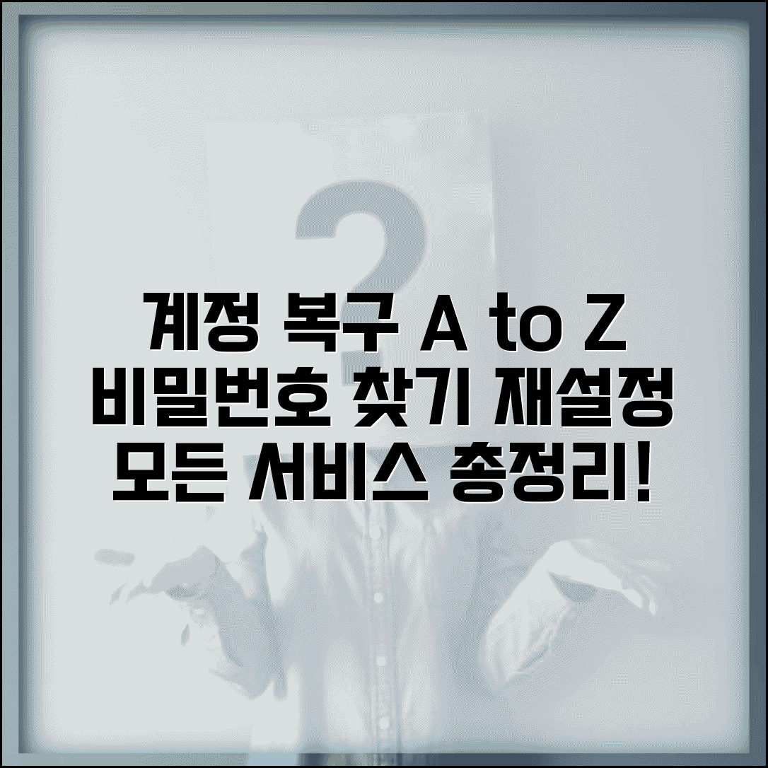 계정복구 방법 총정리 | 서비스별 비밀번호 찾기 및 재설정