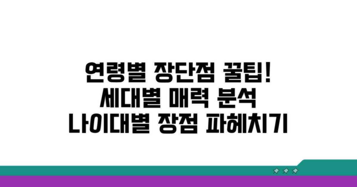 연령대별 장단점 상세 비교 분석