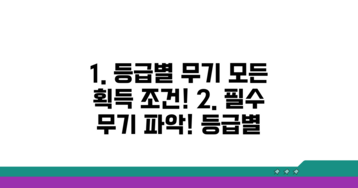 등급별 무기 획득 조건과 특징