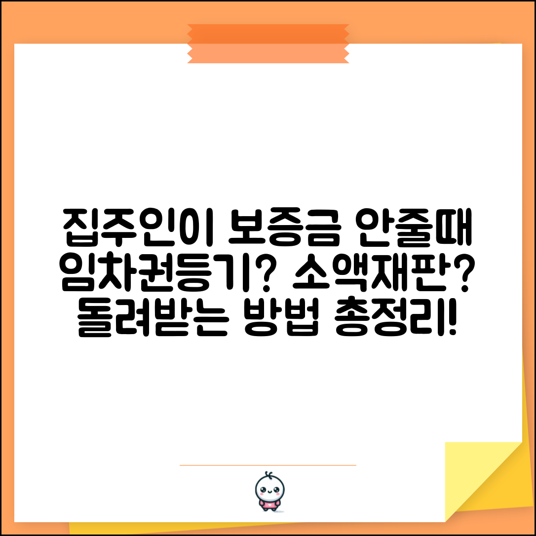 전세 계약만료 후 집주인이 보증금 안주면 어떻게 해야 할까 | 보증금 미반환 | 임차권등기 | 소액재판 | 강제집행