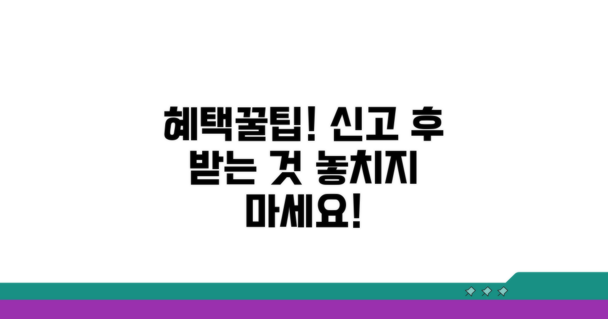신고 후 혜택 및 추가 팁