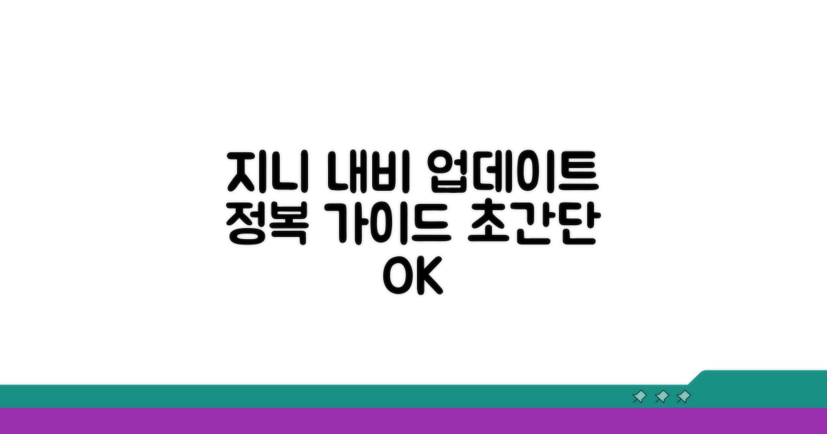 지니 내비 업데이트 절차 완벽 가이드