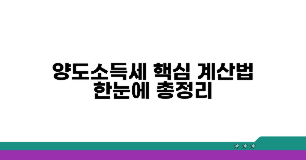 양도소득세 계산 방법 핵심 정리