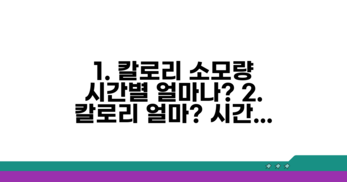 칼로리 소모량, 시간별로 얼마일까?
