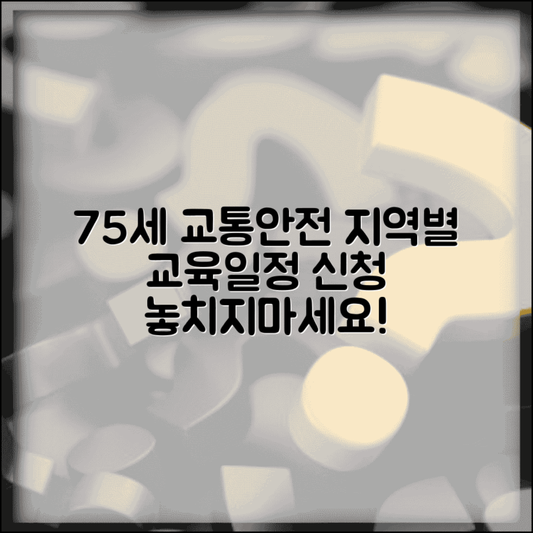75세이상 고령자 교통안전교육 일정 | 지역별 교육 장소와 신청 방법