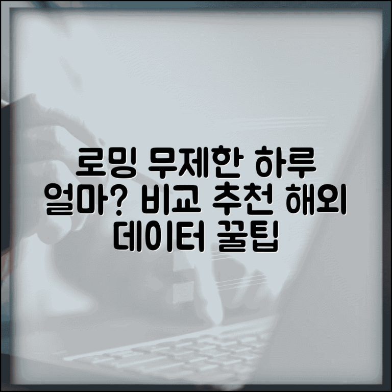 로밍 요금 하루 무제한 얼마인지 | 해외 데이터 로밍 요금제 비교 및 추천