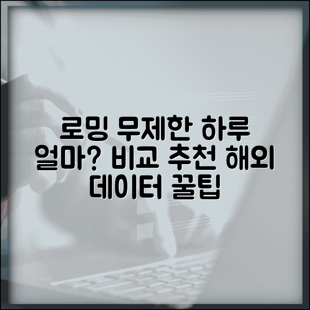 로밍 요금 하루 무제한 얼마인지 | 해외 데이터 로밍 요금제 비교 및 추천