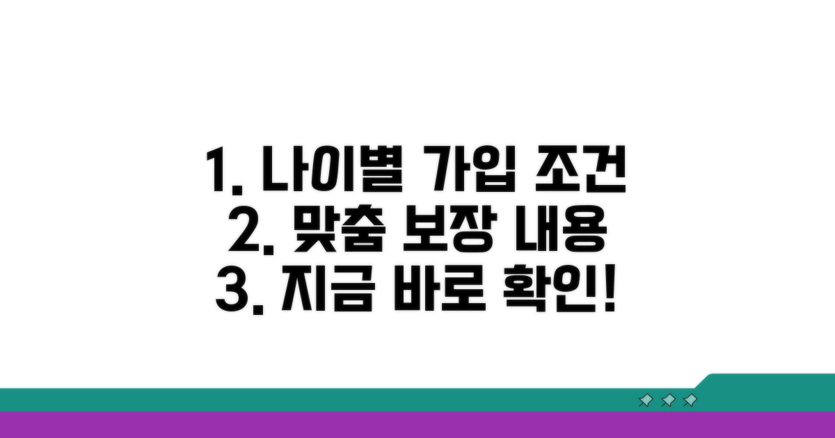 연령별 가입 조건 및 보장 내용