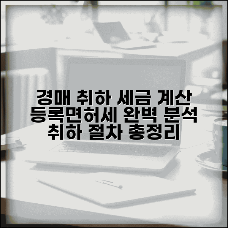경매취하 등록면허세 계산 방법 | 취하 시 세금 및 비용, 절차 총정리