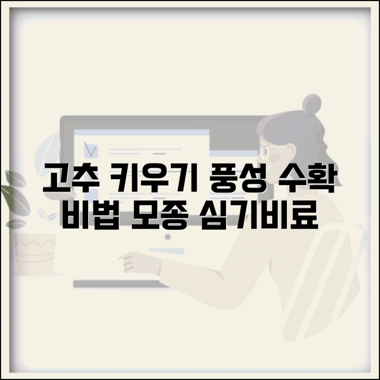 고추 키우기 | 고추 재배법 모종 심는시기 비료, 풍성한 수확을 위한 핵심 노하우