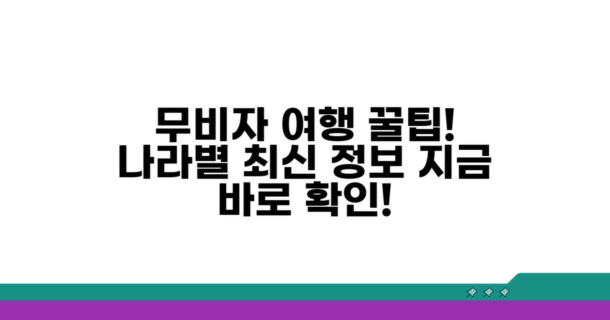 국가별 무비자 정책 상세 비교