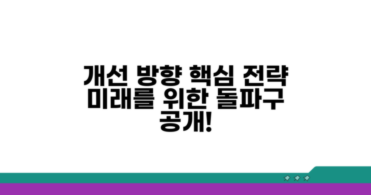 개선 방향 설정, 핵심 전략 공개