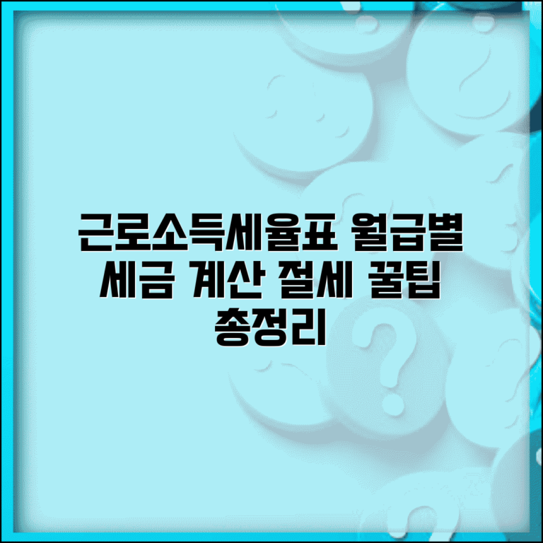 근로소득세율표 활용법 | 월급별 세금 계산 및 절세 꿀팁 총정리