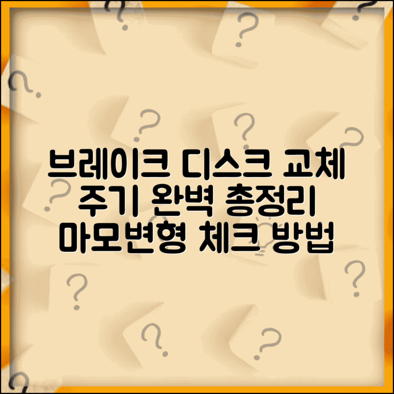 브레이크 디스크 교체 주기 판단법 | 마모와 변형 체크 방법 및 교체 시기 완벽 총정리