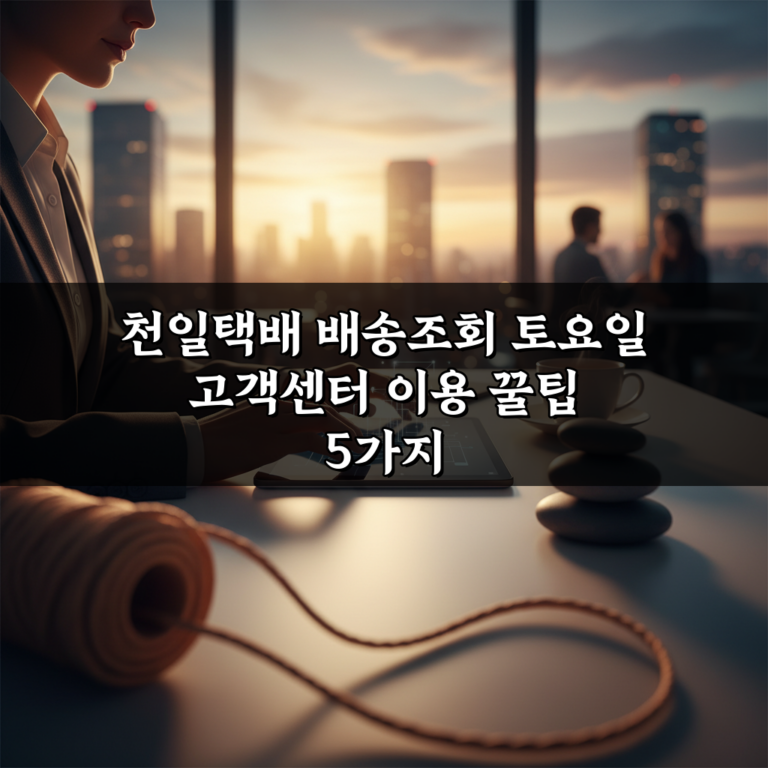 천일택배 배송조회 토요일 고객센터 이용 꿀팁 5가지