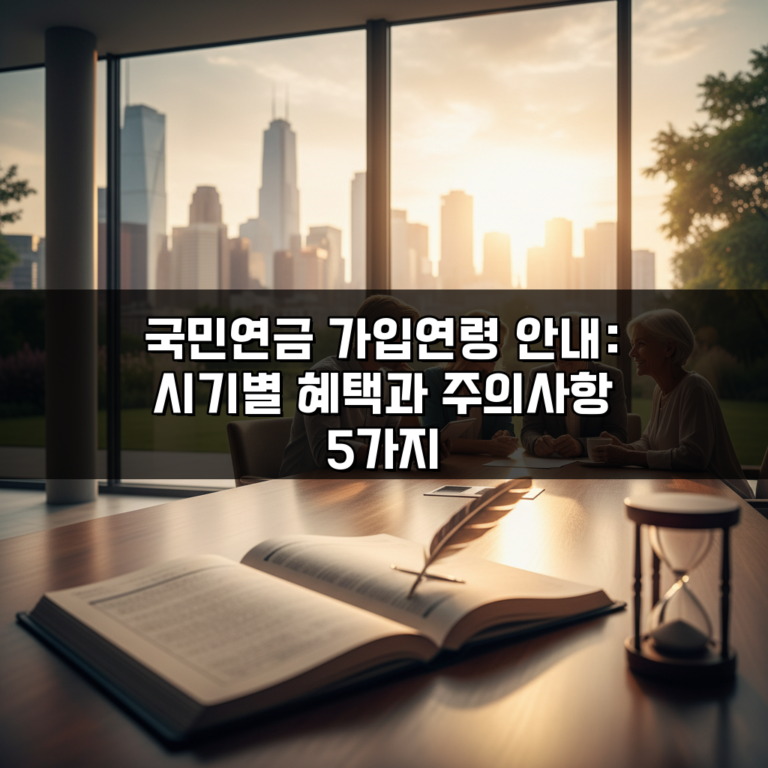 국민연금 가입연령 안내: 시기별 혜택과 주의사항 5가지