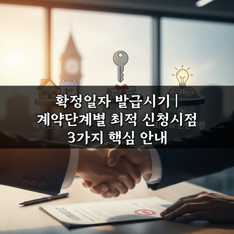확정일자 발급시기 | 계약단계별 최적 신청시점 3가지 핵심 안내