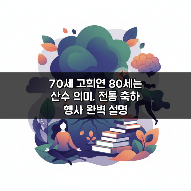 70세 고희연 80세는 산수 의미, 전통 축하 행사 완벽 설명