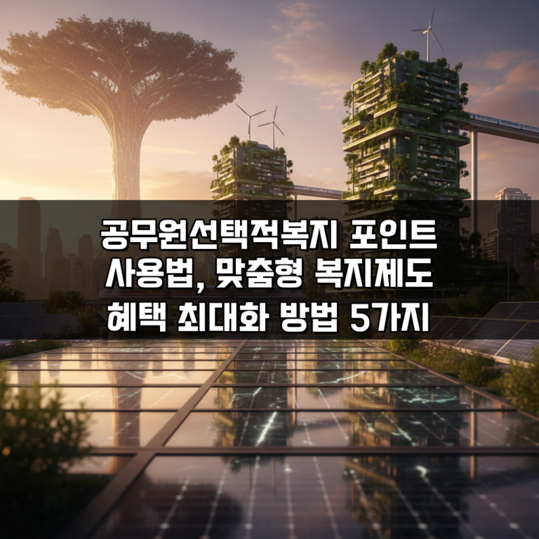 공무원선택적복지 포인트 사용법, 맞춤형 복지제도 혜택 최대화 방법 5가지