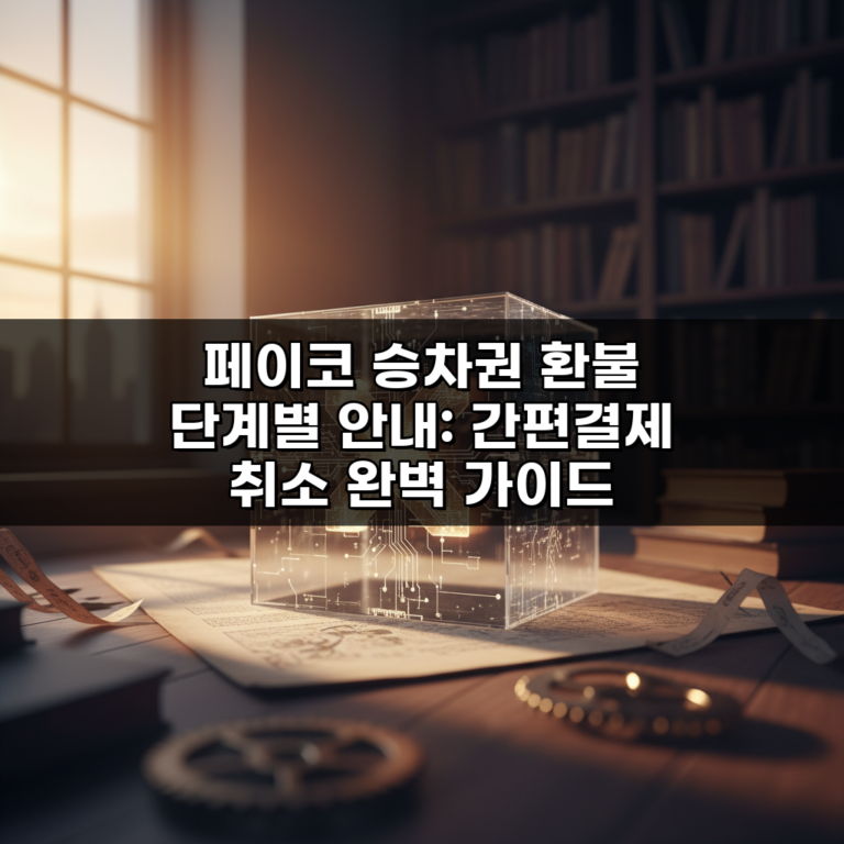 페이코 승차권 환불 단계별 안내: 간편결제 취소 완벽 가이드
