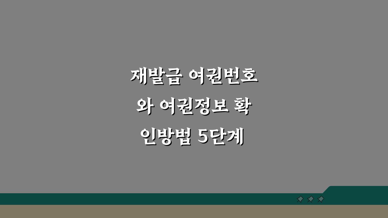 재발급 여권번호와 여권정보 확인방법 5단계 절차 총정리