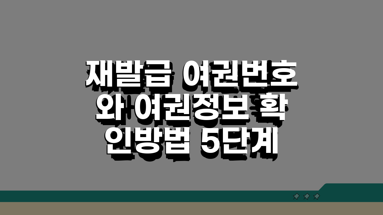 재발급 여권번호와 여권정보 확인방법 5단계 절차 총정리