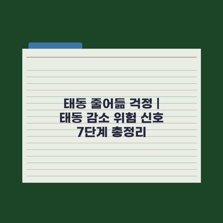 태동 줄어듦 걱정 | 태동 감소 위험 신호 7단계 총정리