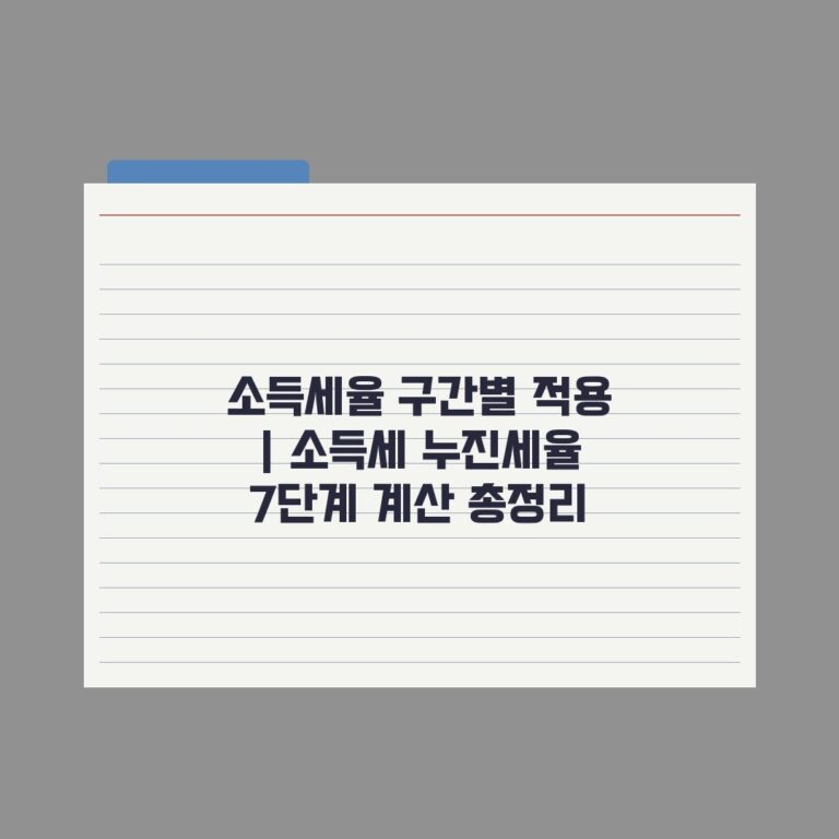소득세율 구간별 적용 | 소득세 누진세율 7단계 계산 총정리